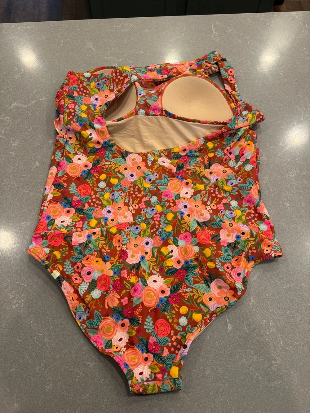 summersalt One-Shoulder Floral Swimsuit - Brown Multicolor - Picture 3 of 6